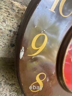 1950's Vintage Coca-Cola Art Deco Tin Advertising Clock Sign Coke 18 Round