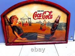 1950's Vintage Coca Cola Hand Painted Sign, 3D Coke Bottle, Unique Find, V-Rare