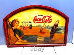 1950's Vintage Coca Cola Hand Painted Sign, 3D Coke Bottle, Unique Find, V-Rare