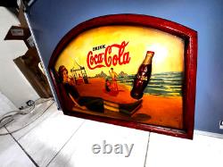 1950's Vintage Coca Cola Hand Painted Sign, 3D Coke Bottle, Unique Find, V-Rare