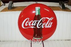 1950's Vintage Coca-Cola Soda Advertising Porcelain Round Button 24