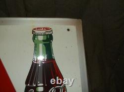 1950's Vintage Metal Coca-Cola Sign Genuine Antique Collectable Coke Soda