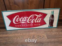 1950s/60s Coca-Cola Sign of Good Taste Fishtail Sign STUNNING NOS Condition