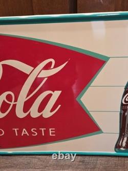 1950s/60s Coca-Cola Sign of Good Taste Fishtail Sign STUNNING NOS Condition