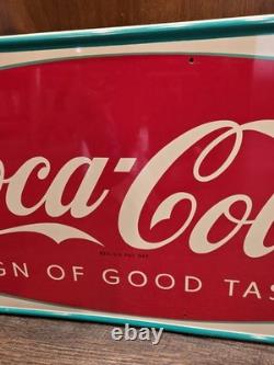 1950s/60s Coca-Cola Sign of Good Taste Fishtail Sign STUNNING NOS Condition