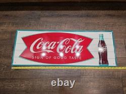 1950s/60s Coca-Cola Sign of Good Taste Fishtail Sign STUNNING NOS Condition