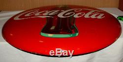 1950s COCA COLA HUGE 36 INCH ROUND BUTTON SIGN BEAUTIFUL CONDITION