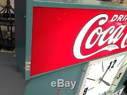 1950s COCA COLA diner clock with Backlit Advertising sign