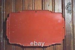1950s COME IN FOR COCA COLA IN BOTTLES ART DECO EMBOSSED PAINTED METAL DOOR SIGN