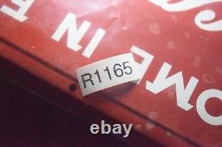 1950s COME IN FOR COCA COLA IN BOTTLES ART DECO EMBOSSED PAINTED METAL DOOR SIGN
