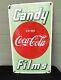1950s Candy-Film Drink Coca-Cola Porcelain Sign