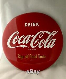 1950s Coca Cola Button Sign -12 Inch