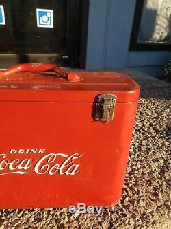 1950s Coca Cola Cavalier Airline Cooler Coke Airplane Picnic Sign Vintage Retro
