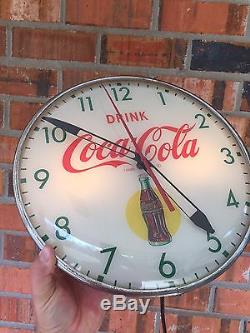 1950s Coca Cola Clock 15 Inch Pam Works Lights Advertising Sign Original Vintage