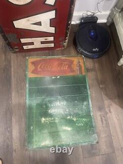 1950s Coca Cola Fish Tail Menu Chalkboard 28 x 19