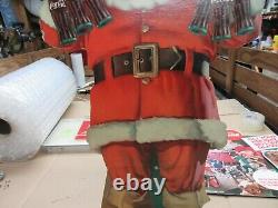 1950s Coca Cola Holidays Merry Christmas 6 Pack Bottles Cardboard Sign Santa A
