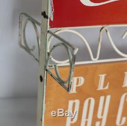 1950s Coca Cola KAY DISPLAY FLANGE Please Pay Cashier SIGN