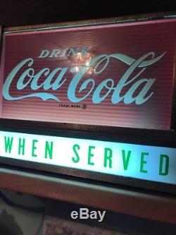1950s Coca Cola Light Up Sign With Clock Please Pay When Served WORKS