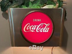 1950s Coca Cola Metal Wall basket Light Up Sign