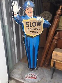 1950s Coca-Cola School Street Crossing Police Guard Sign (Very Good Condition)
