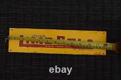 1950s DRINK LIME COLA SODA POP DEALER PAINTED METAL SIGN COUNTRY STORE COKE RUST
