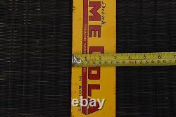1950s DRINK LIME COLA SODA POP DEALER PAINTED METAL SIGN COUNTRY STORE COKE RUST
