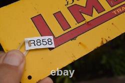 1950s DRINK LIME COLA SODA POP DEALER PAINTED METAL SIGN COUNTRY STORE COKE RUST
