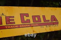 1950s DRINK LIME COLA SODA POP DEALER PAINTED METAL SIGN COUNTRY STORE COKE RUST
