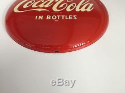 1950s Drink Coca Cola In Bottles Button Soda Pop 12 Metal Sign. NO RESERVE