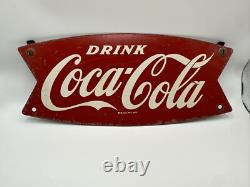 1950s ORIGINAL FISHTAIL COCA COLA SIGN