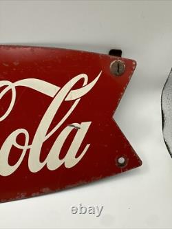 1950s ORIGINAL FISHTAIL COCA COLA SIGN