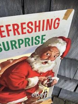 1950s Original COCA-COLA 3-D Santa Claus Christmas Coke Store Display Soda Sign
