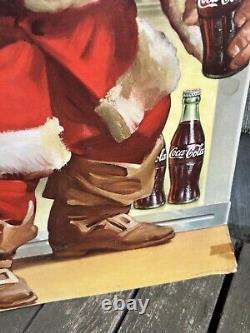 1950s Original COCA-COLA 3-D Santa Claus Christmas Coke Store Display Soda Sign