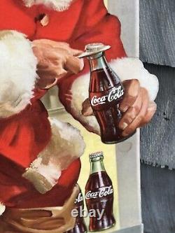 1950s Original COCA-COLA 3-D Santa Claus Christmas Coke Store Display Soda Sign