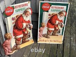 1950s Original COCA-COLA 3-D Santa Claus Christmas Coke Store Display Soda Sign