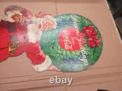 1950s Season Coca Cola Holiday Santa Christmas Cardboard Sign