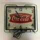1950s VINTAGE COCA-COLA COKE SODA FISHTAIL NEON LIGHTED DISPLAY PAM CLOCK SIGN