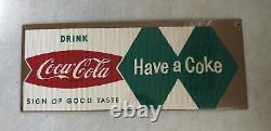 1950s, Vintage, Original, Large Coke Corrugated Cardboard Banner Sign, Ex/Ex+
