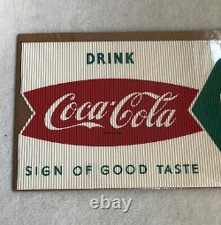 1950s, Vintage, Original, Large Coke Corrugated Cardboard Banner Sign, Ex/Ex+