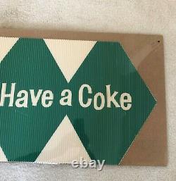 1950s, Vintage, Original, Large Coke Corrugated Cardboard Banner Sign, Ex/Ex+