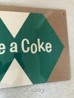 1950s, Vintage, Original, Large Coke Corrugated Cardboard Banner Sign, Ex/Ex+