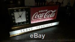 1950s coca cola fountain lunch counter clock light up sign coke