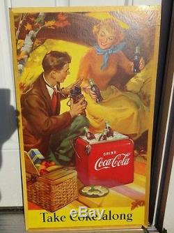 1951 Coca-Cola 16x27 Double-Sided Cardboard Sign-NM Elvgren