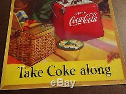 1951 Coca-Cola 16x27 Double-Sided Cardboard Sign-NM Elvgren