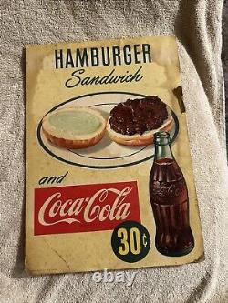 1951 Hamburger Coca Cola Advertising Sign