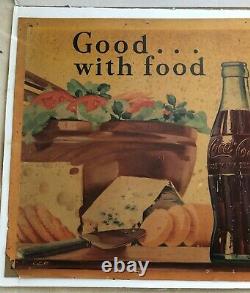 1951 Vintage Original Large Coca Cola Cardboard Sign 56 x 27 VG Condition