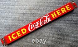 1952 Canadian Coca-Cola porcelain door push pushbar sign Coke FREE SHIPPING