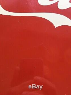 1953 Coca Cola 2 Sided Metal Flange Sign Very Nice, Some Light Surface Scratches