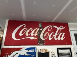 1954 Giant Coca-Cola Metal Sign 108 X 40