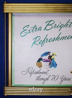 1955 Coca Cola Double Sided Cardboard Sign Wooden Kay Frame